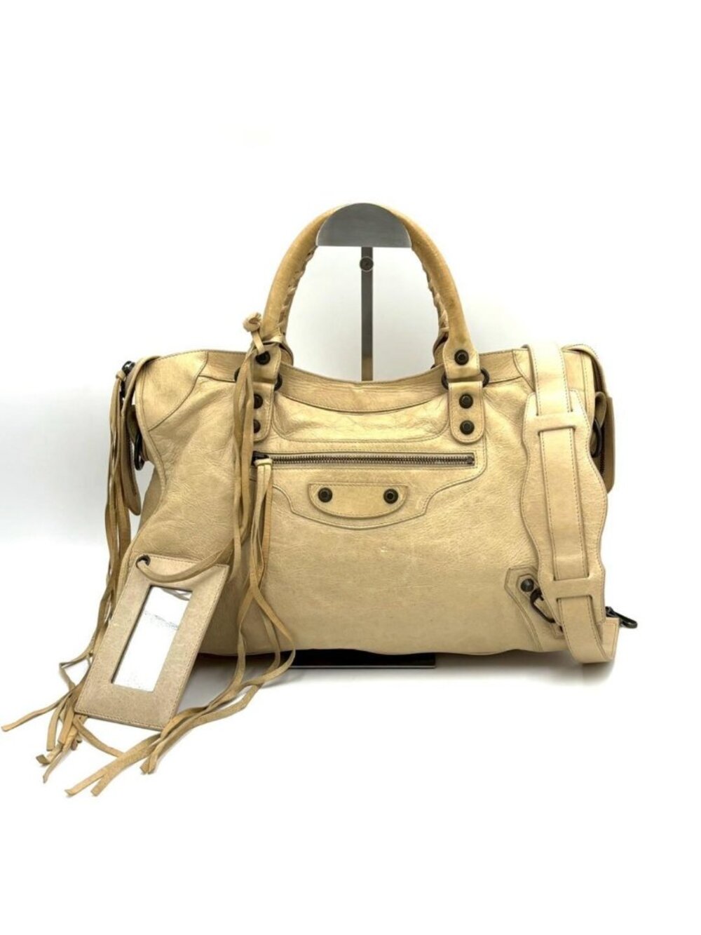 Balenciaga the City Leather 2-Way Handbag Beige